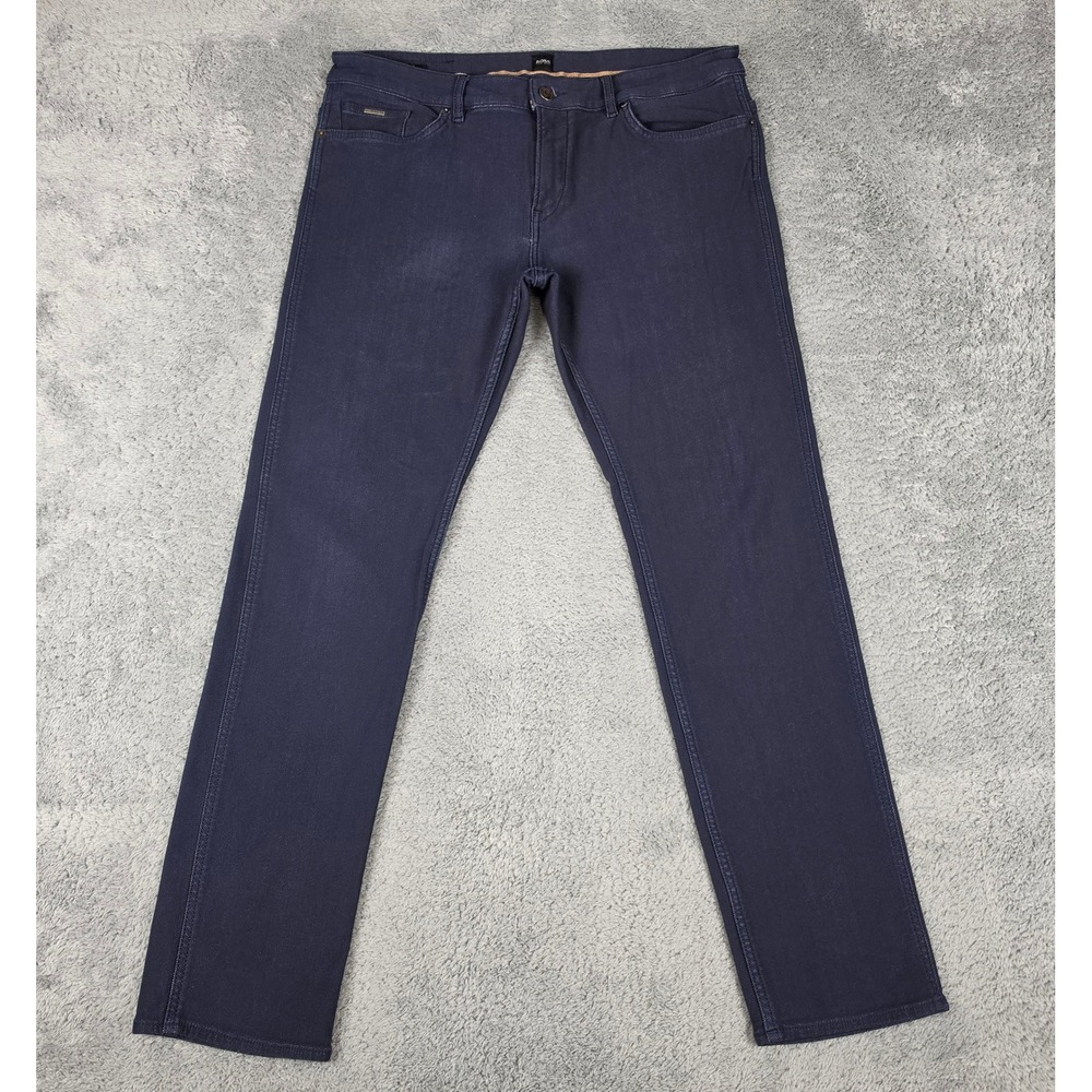 Hugo Boss Candiani Jeans Mens 34x30 Indigo Blue Delaware Slim Italian Stretch
